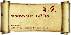 Miserovszki Fáta névjegykártya
